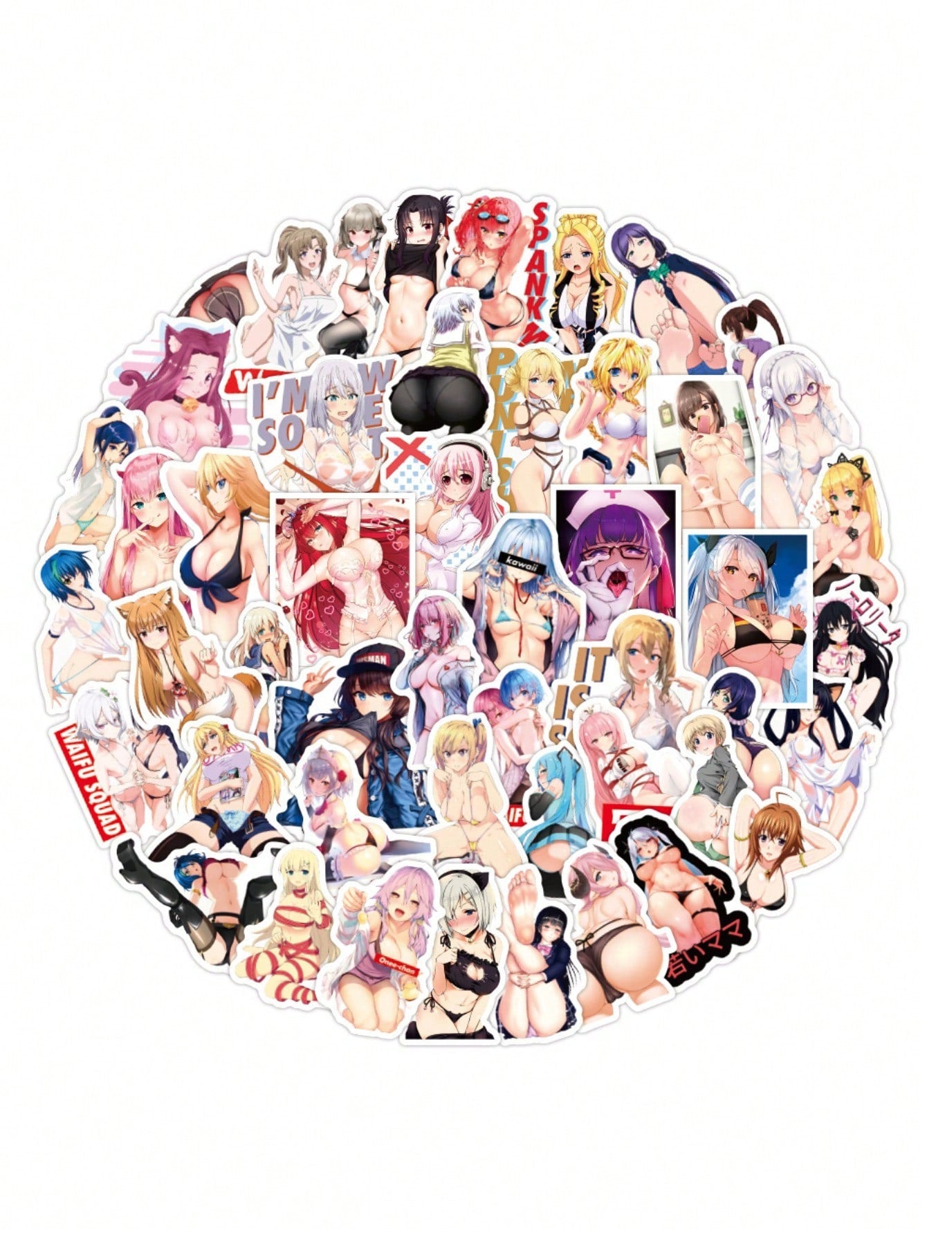 50PCS  Art Illustration Popular Creative Cartoon Japanese Anime Sexy Girl Perverted Rabbit