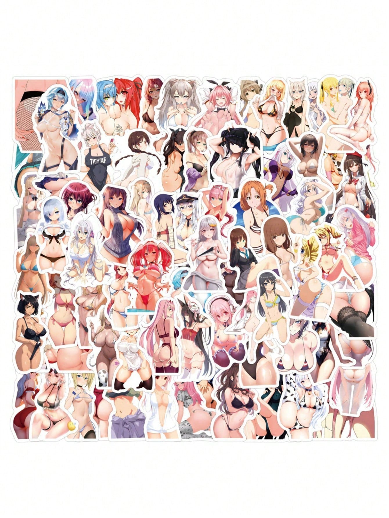 50PCS  Art Illustration Popular Creative Cartoon Japanese Anime Sexy Girl Perverted Rabbit