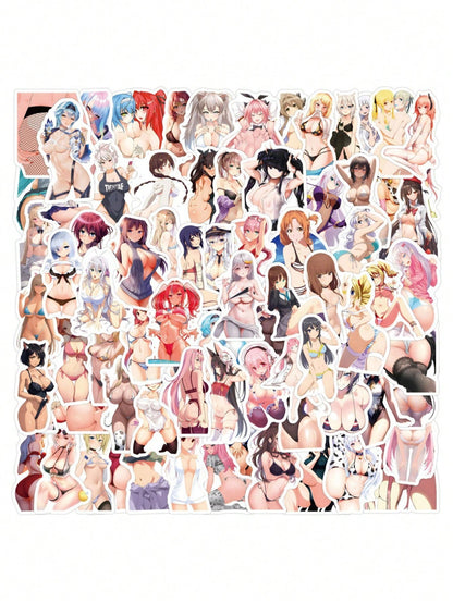 50PCS  Art Illustration Popular Creative Cartoon Japanese Anime Sexy Girl Perverted Rabbit