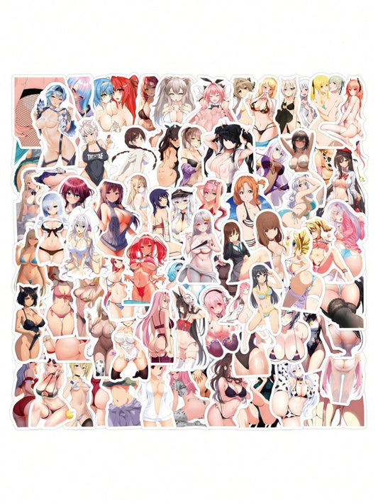 50PCS  Art Illustration Popular Creative Cartoon Japanese Anime Sexy Girl Perverted Rabbit