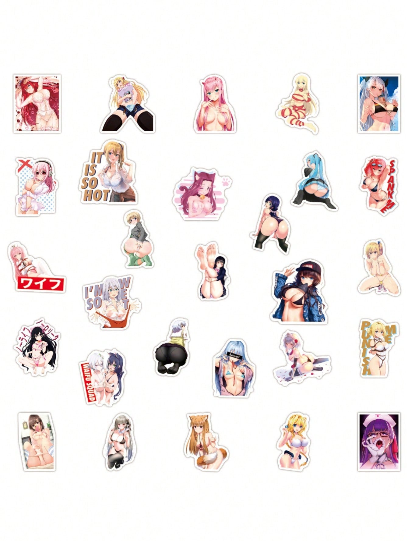50PCS  Art Illustration Popular Creative Cartoon Japanese Anime Sexy Girl Perverted Rabbit
