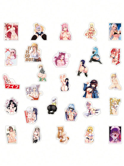 50PCS  Art Illustration Popular Creative Cartoon Japanese Anime Sexy Girl Perverted Rabbit