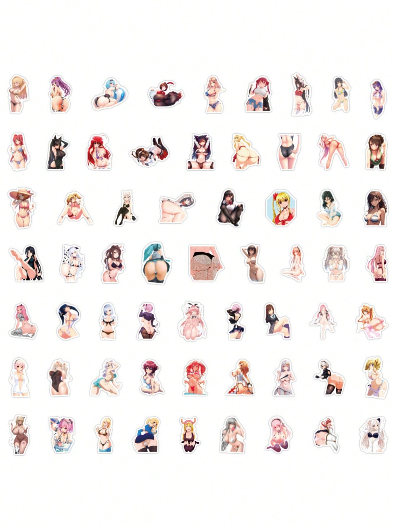 50PCS  Art Illustration Popular Creative Cartoon Japanese Anime Sexy Girl Perverted Rabbit