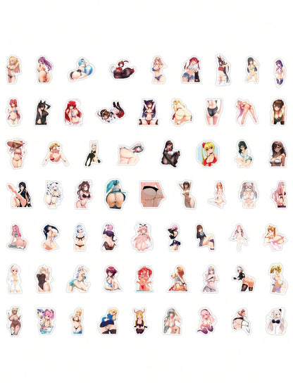 50PCS  Art Illustration Popular Creative Cartoon Japanese Anime Sexy Girl Perverted Rabbit
