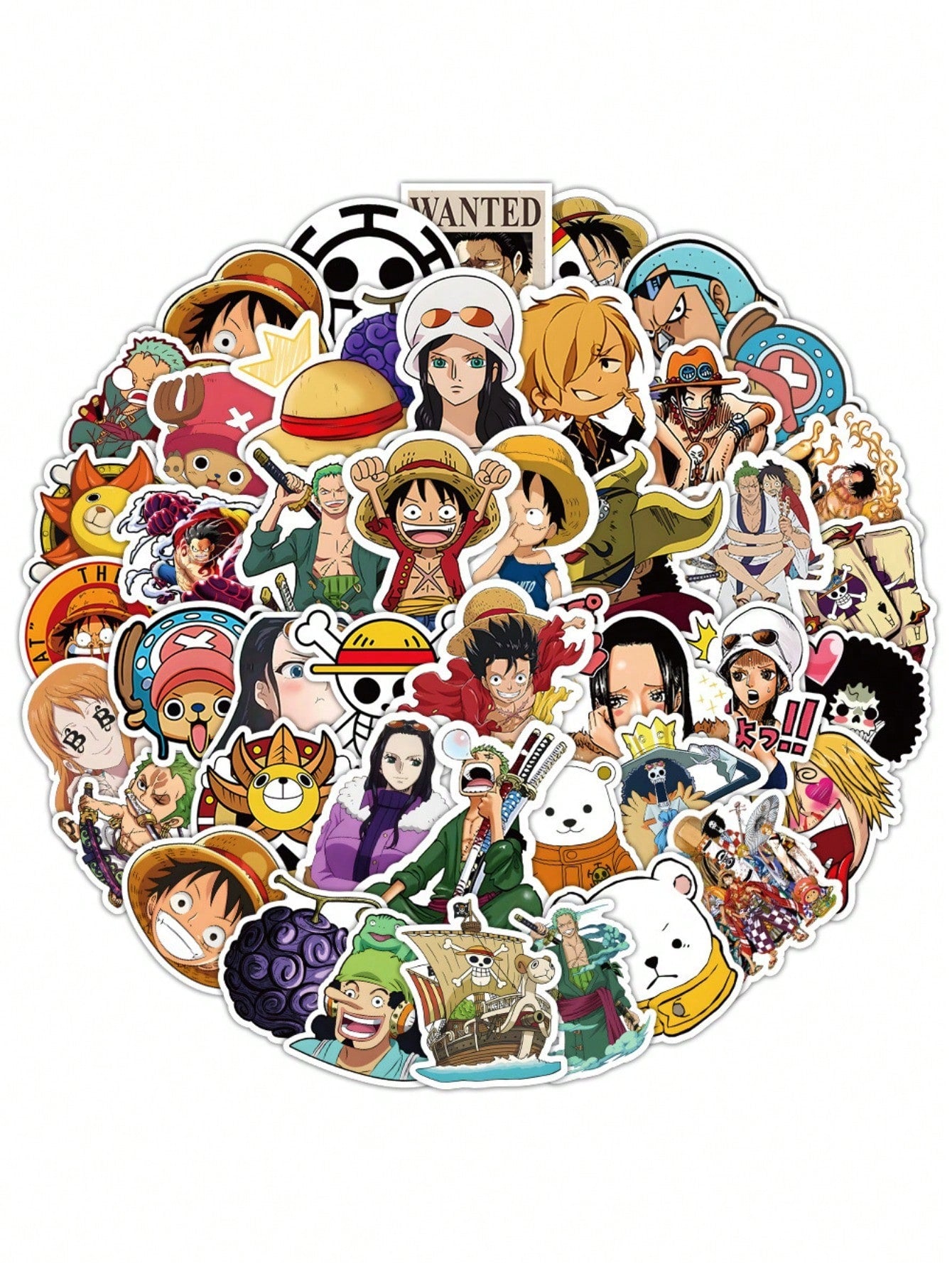50PCS Art Illustration Popular Creative Cartoon Japanese Anime King of Thieves Munch.D. Luffy Series