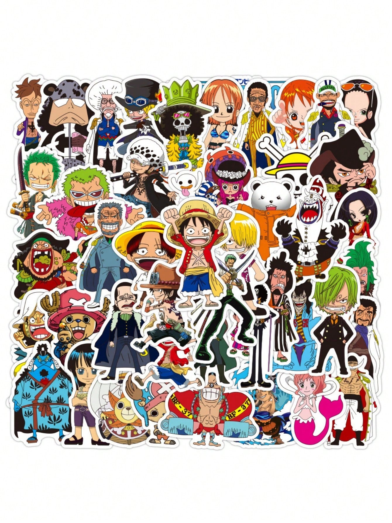 50PCS Art Illustration Popular Creative Cartoon Japanese Anime King of Thieves Munch.D. Luffy Series