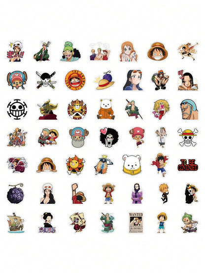 50PCS Art Illustration Popular Creative Cartoon Japanese Anime King of Thieves Munch.D. Luffy Series