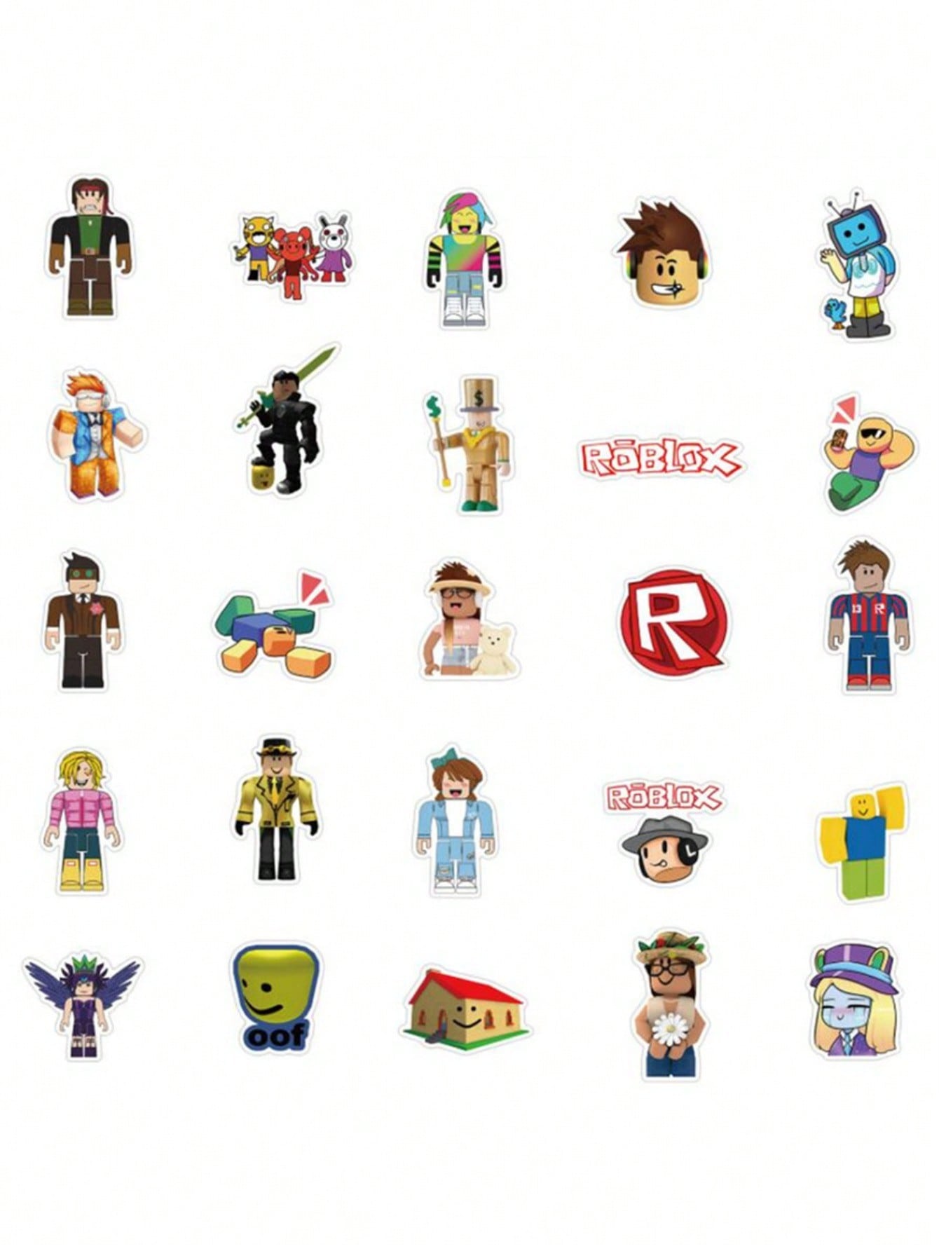 50PCS Art Illustration Popular Creative Cartoon Roblox Roblox Game Series Decorative Style Graffiti Stickers Personalised Fashion Creative Trend DIY Exquisite Decorative Decals Suitable for Cups, Helmets, Skateboards Popular Stickers Toys