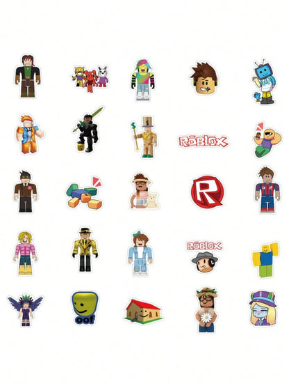 50PCS Art Illustration Popular Creative Cartoon Roblox Roblox Game Series Decorative Style Graffiti Stickers Personalised Fashion Creative Trend DIY Exquisite Decorative Decals Suitable for Cups, Helmets, Skateboards Popular Stickers Toys
