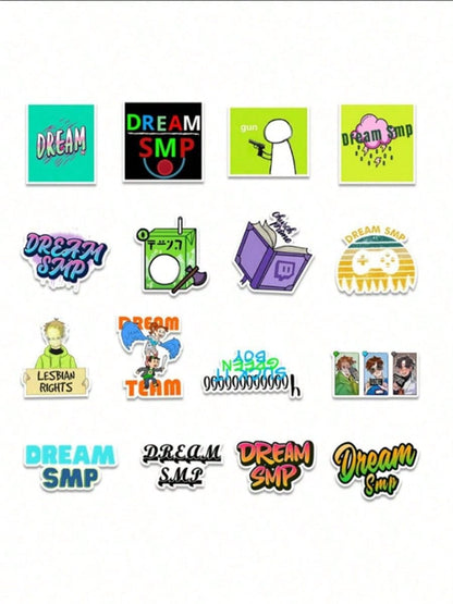 50PCS Art Illustration Popular Creative Cartoon Cute Crow Dream Smp Series Decorative Style Graffiti Stickers Personality Fashion Creative DIY Exquisite Decorative Decals Suitable For Cups, Helmets, Skateboards Popular Stickers Toys