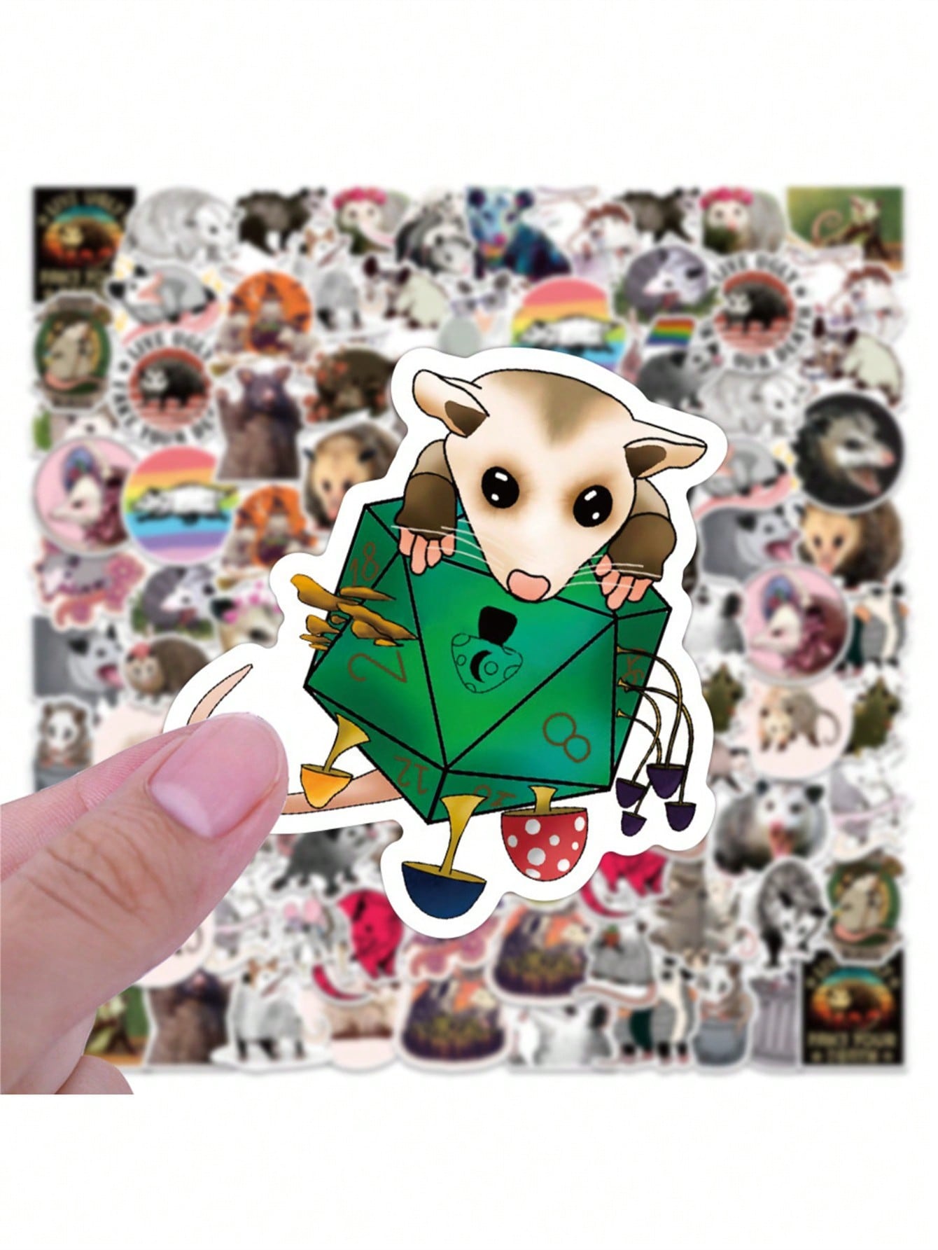 50PCS Art Illustration Popular Creative Cartoon Animal Possum Family Series Decorative Style Graffiti Stickers Personality Fashion Creative DIY Exquisite Decorative Decals Suitable For Cups, Helmets, Skateboards Popular Stickers Toys