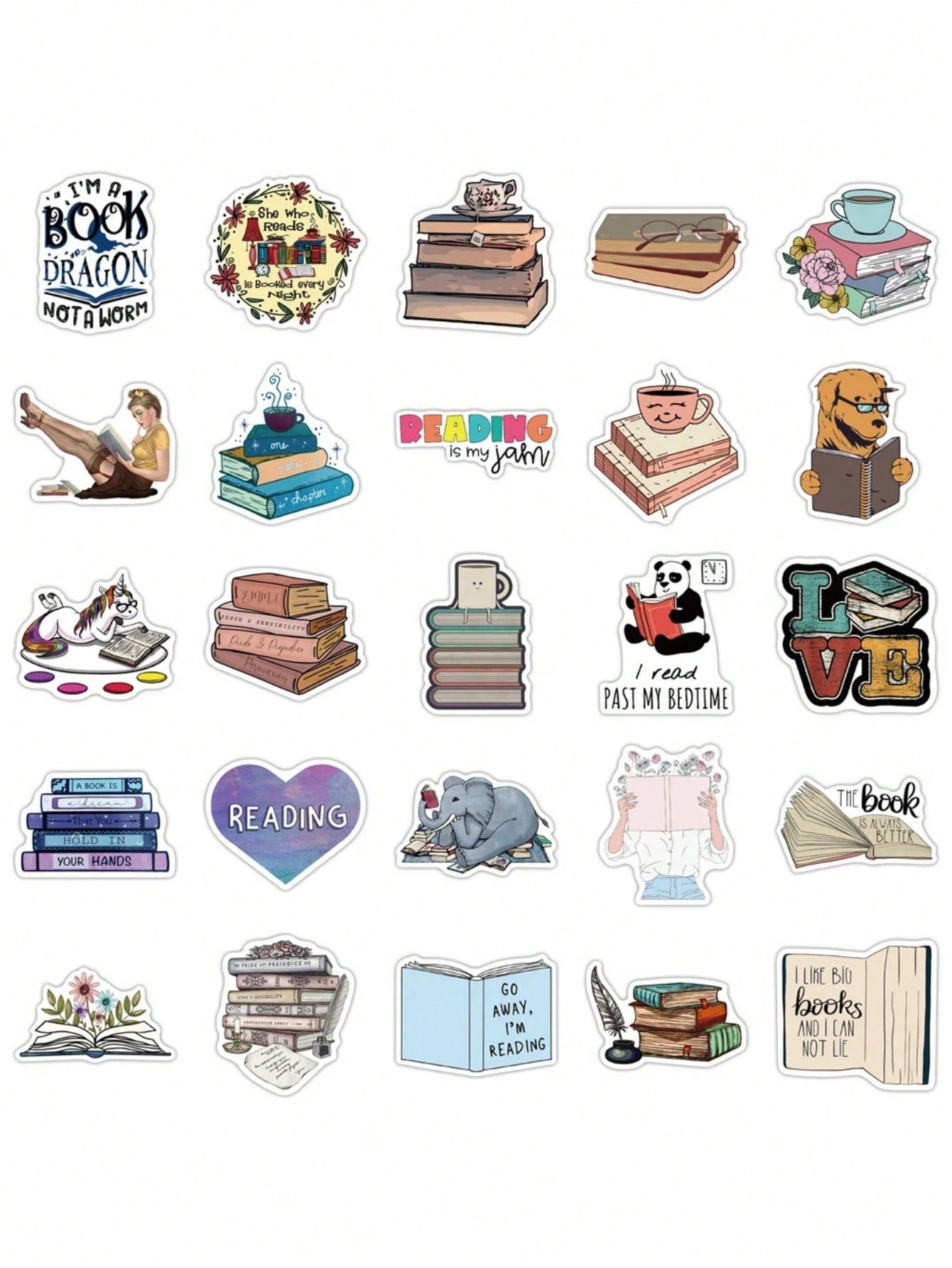50PCS Art Illustration Popular Creative Cartoon Animation Book Text Reading Series Decorative Style Graffiti Stickers Personality Fashion Creative DIY Exquisite Decorative Decals Suitable For Cups, Helmets, Skateboards Popular Stickers Toys