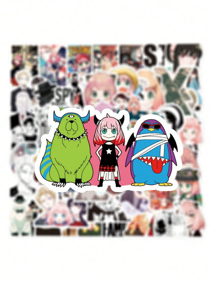 50PCS Art Illustration Popular Creative Cartoon Anime American Girl Characters Decorative Style Graffiti Stickers Personality Fashion Creative DIY Exquisite Decorative Decals For Cups, Helmets, Skateboards Popular Stickers Toys