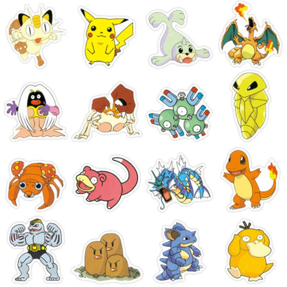 50PCS Adorable Cartoon Pokémon Doodle Stickers for Suitcases, Laptops, Skateboards, Water Bottles, Stationery Boxes, and Beautiful Desktop Decor