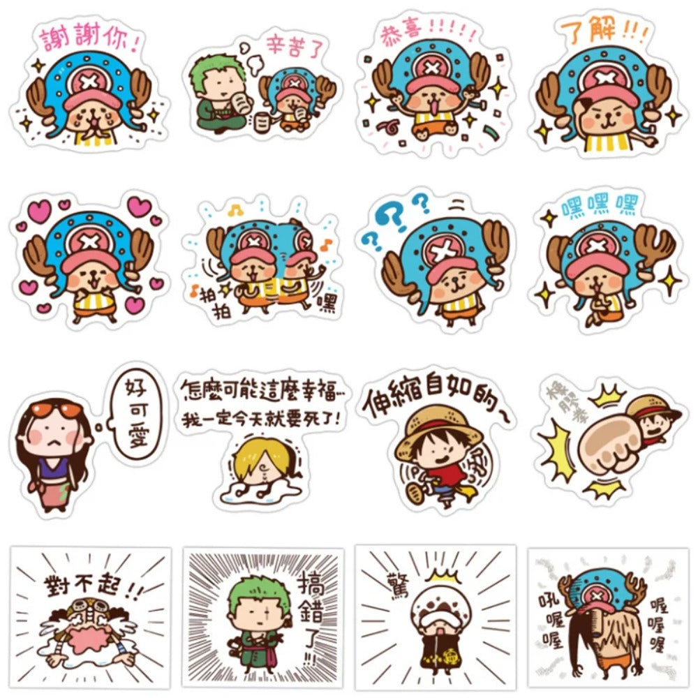 50PCS Anime One Piece Chopper Character Doodle Stickers Suitable for Suitcases, Laptops, Water Bottles, Skateboards, Stationery Boxes, Desktop Decorations, and Journal Stickers
