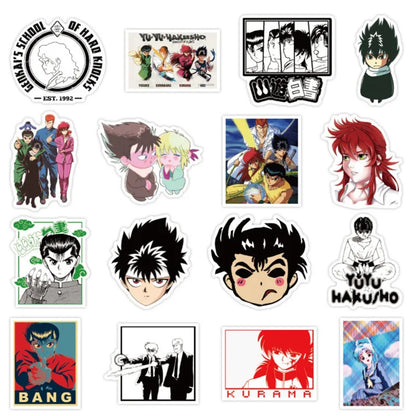 50PCS Yu Yu Hakusho Anime Doodle Stickers - Exquisite Character Merchandise Decals Suitable for Suitcases, Laptops, Skateboards, Water Bottles, and Stationery Cases