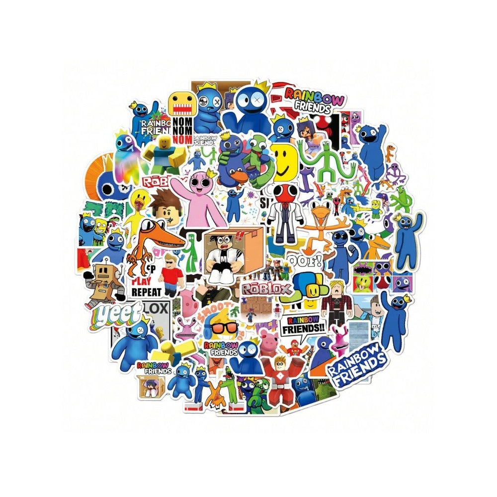 50PCS Cute Cartoon Rainbow Friends Doodle Stickers Exquisite, Fashionable, Creative DIY Decorative Decals Perfect for Desks, Suitcases, Laptops, Skateboards, and Stationery Cases