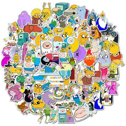 100PCS Adventure Time Psychogeography Stickers - Ooo Cartographic Decals for Post-Apocalyptic Whimsy Maps, Candy Kingdom Politics & Existential Adventure Logs