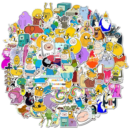 100PCS Adventure Time Psychogeography Stickers - Ooo Cartographic Decals for Post-Apocalyptic Whimsy Maps, Candy Kingdom Politics & Existential Adventure Logs