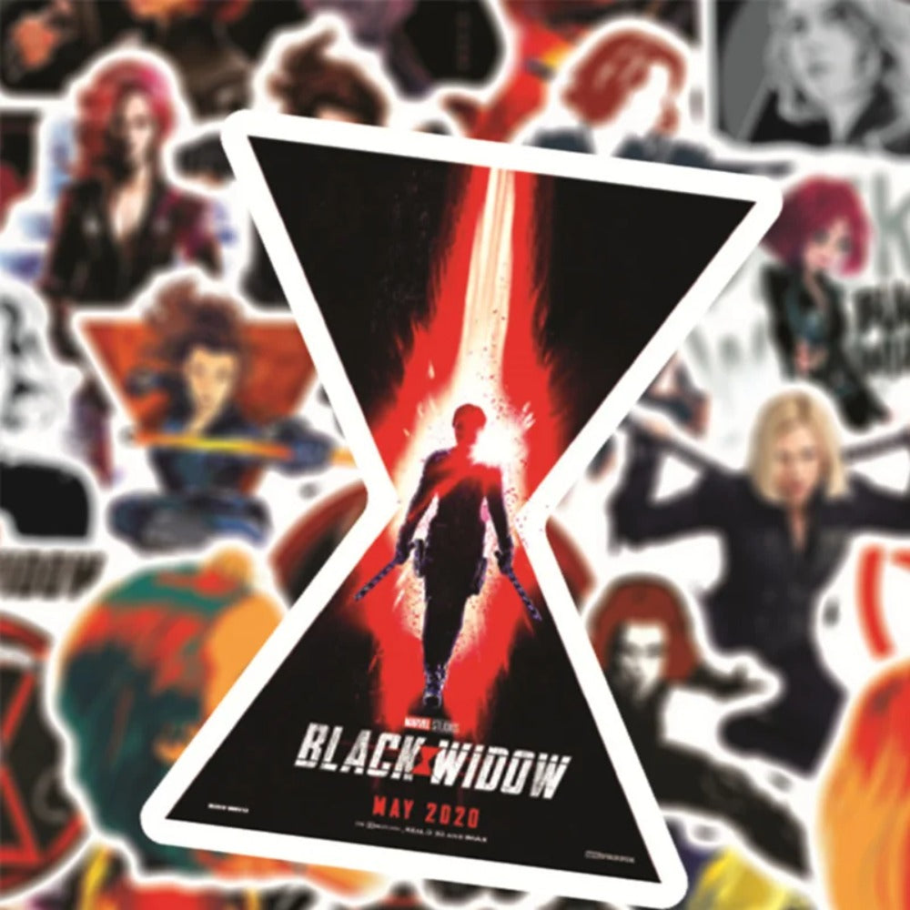 50PCS Black Widow Graffiti Stickers for Suitcases, Laptops, Skateboards, Water Bottles, Stationery Boxes - Exquisite Creative DIY Desktop Decor Decals
