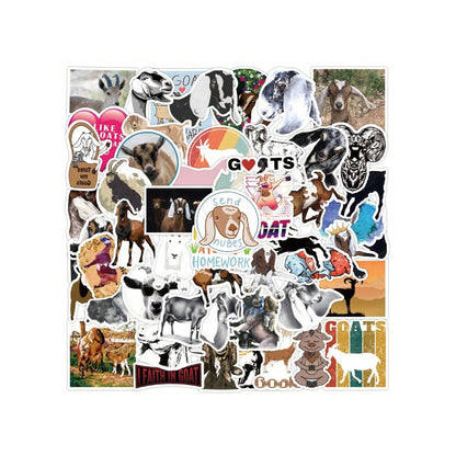 50PCS Cute Cartoon Animal Goat Doodle Stickers Exquisite Fashion Creative DIY Decorative Decals Perfect for Mugs, Helmets, Skateboards, Stationery Boxes, and Desktops