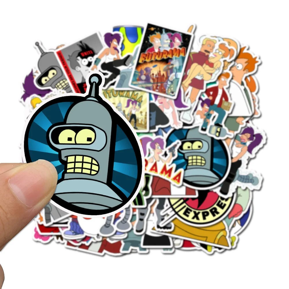 50PCS Cartoon Anime Fly Out Future Graffiti Stickers Exquisite Cartoon Character Decorative Decals Suitable for Skateboards, Water Bottles, Helmets, Guitars, Stationery Boxes, and Desktops