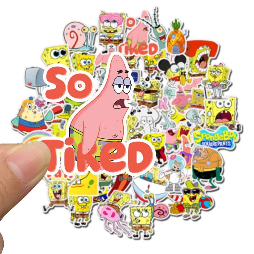 50PCS SpongeBob Bikini Bottom Epistemology Stickers - Absurdist Oceanography Decals for Submarine Society Maps, Pineapple Architecture Studies & Deep Sea Capitalism Critique