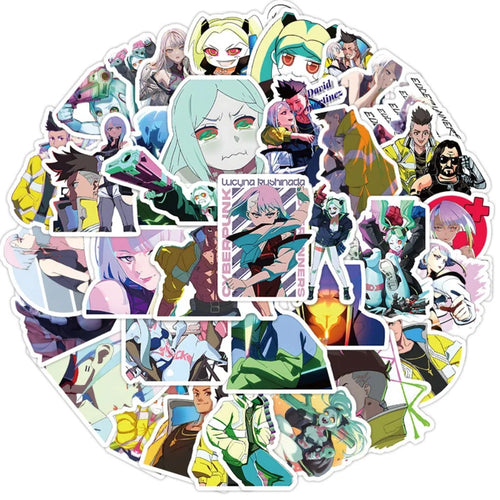 50PCS Cartoon Cool Edge Runners Character Graffiti Stickers Fashion Anime Creative Decorative Sticker Decals for Notebooks Suitable for Skateboards, Guitars, Laptops, and Stationery Boxes