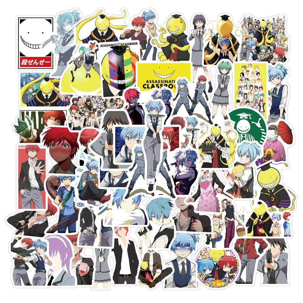50PCS Assassination Classroom Stickers - Anime Teacher Decals for Laptops, Notebooks, School Supplies & Manga Fan Gifts
