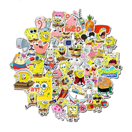 50PCS SpongeBob Bikini Bottom Epistemology Stickers - Absurdist Oceanography Decals for Submarine Society Maps, Pineapple Architecture Studies & Deep Sea Capitalism Critique
