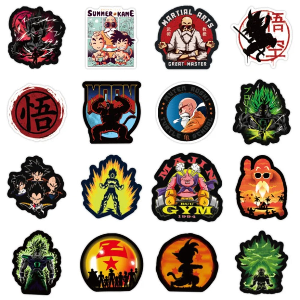 50PCS Cartoon Anime Dragon Ball Doodle Stickers Perfect for Skateboards, Luggage, Laptops, Water Bottles, Helmets, Stationery Boxes Elegant Desktop Decor & Journal Adhesive Decals