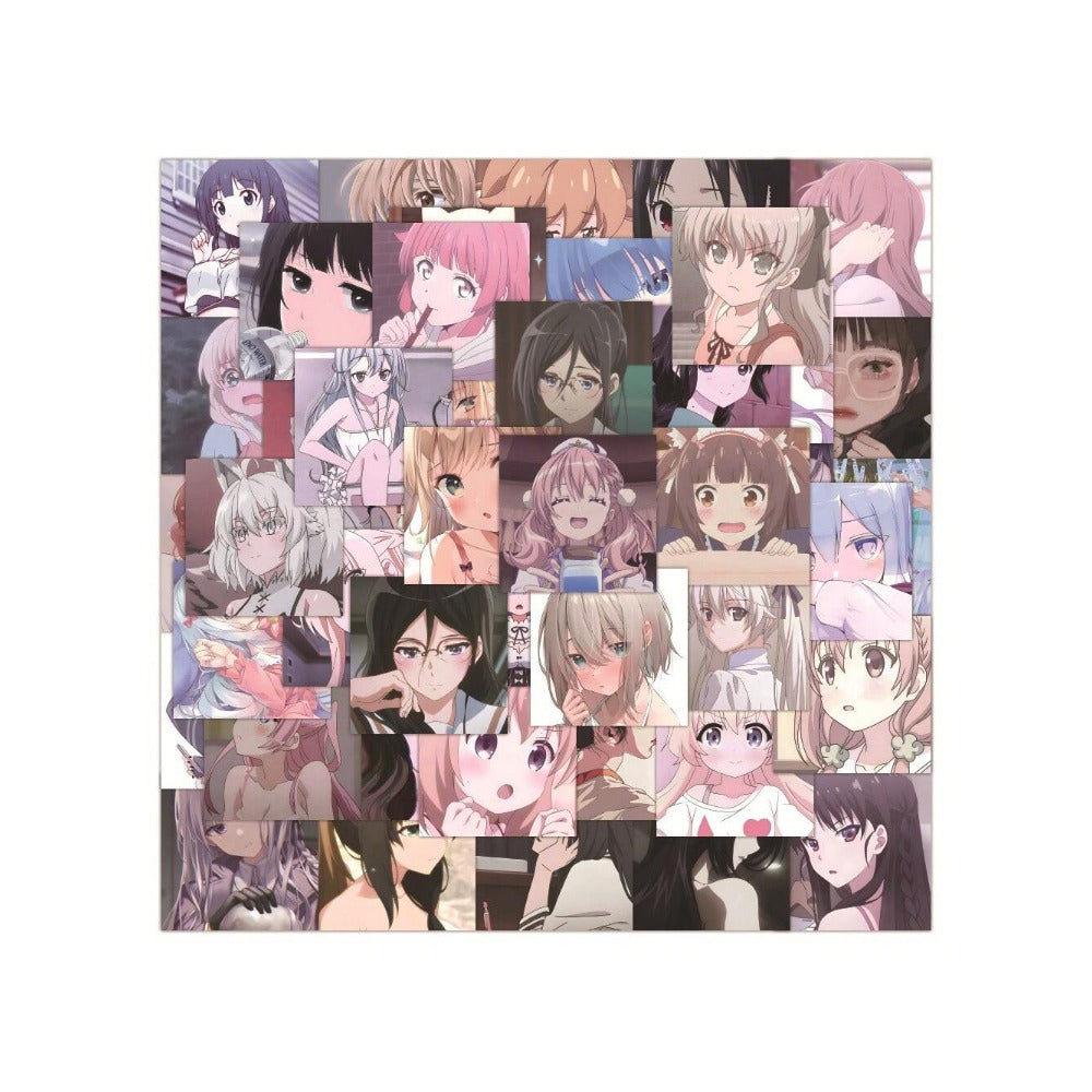 60PCS Adorable Anime Girl Avatar Doodle Stickers Exquisite Creative Journal Decorative Decals Perfect for Backpacks, Diaries, Guitars, Skateboards, Pencil Cases, and Desktops