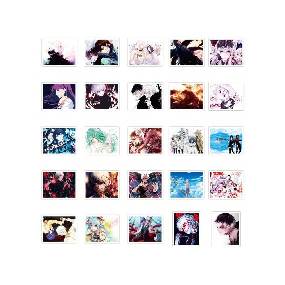 50PCS Classic Anime Tokyo Ghoul Doodle Stickers Exquisite, Fashionable, Creative Decorative Stickers for Handbooks Suitable for Luggage, Laptops, Diaries, Stationery Boxes, and Desktops