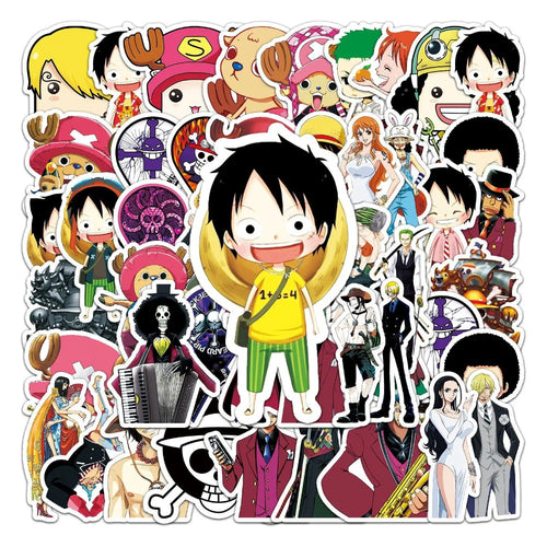 56PCS Anime One Piece Straw Hat Boy Doodle Stickers Perfect for Suitcases, Tablets, Skateboards, Water Bottles Exquisite DIY Notebook & Desktop Decor Decals