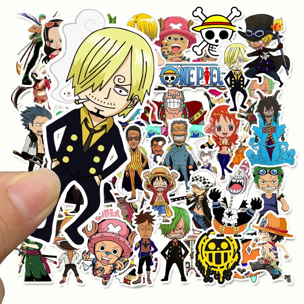 50PCS Passionate Classic One Piece Anime Cartoon Character Doodle Stickers Perfect for Backpacks, Skateboards, Water Bottles, Helmets, Guitars, Stationery Boxes, and Desktop Decoration