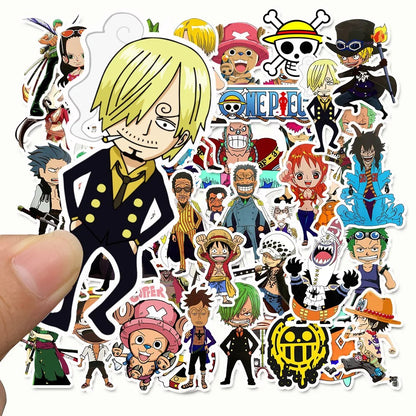 50PCS Passionate Classic One Piece Anime Cartoon Character Doodle Stickers Perfect for Backpacks, Skateboards, Water Bottles, Helmets, Guitars, Stationery Boxes, and Desktop Decoration