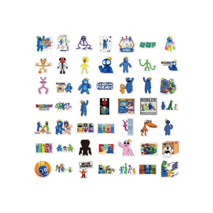 50PCS Cute Cartoon Rainbow Friends Doodle Stickers Exquisite, Fashionable, Creative DIY Decorative Decals Perfect for Desks, Suitcases, Laptops, Skateboards, and Stationery Cases