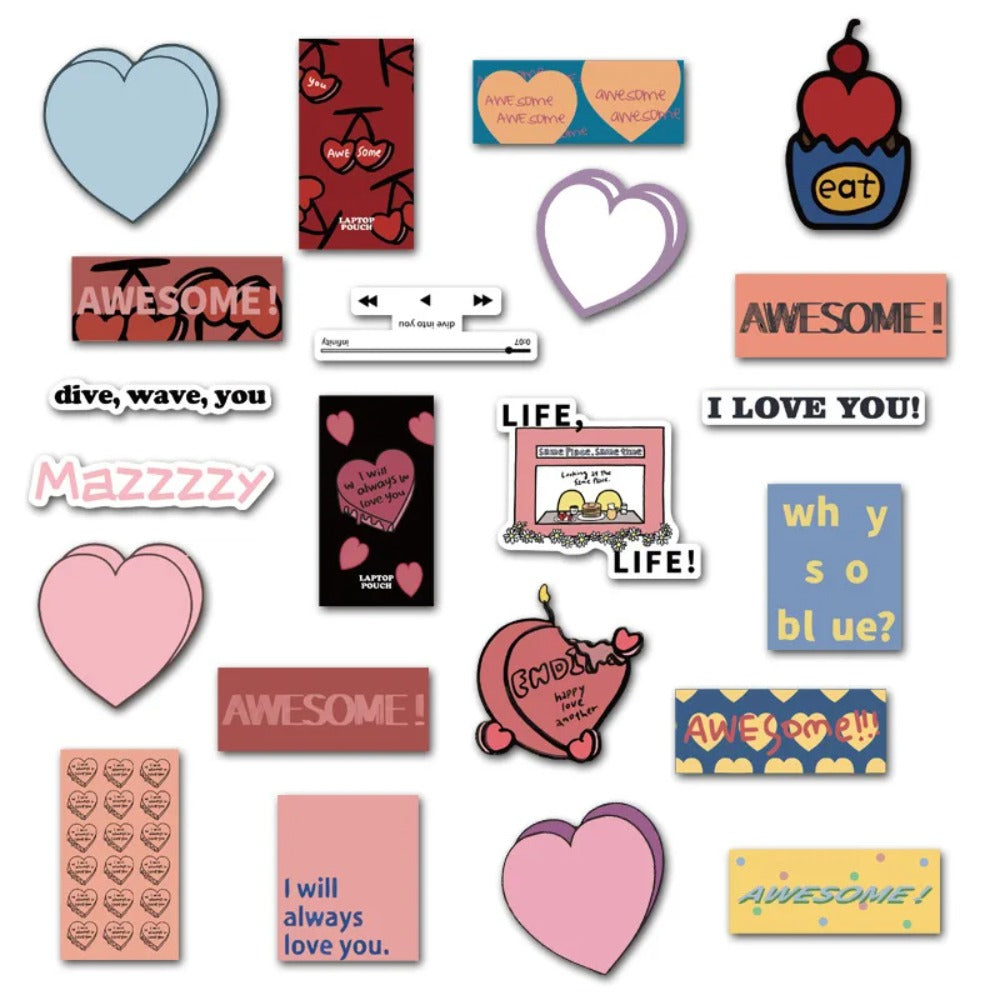 44PCS Algebraic Affection Stickers - Geometric Heart Equation Decals for Mathematical Romance Logs, Coordinate System Love Maps & Algorithmic Intimacy Projects
