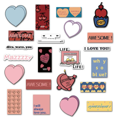 44PCS Algebraic Affection Stickers - Geometric Heart Equation Decals for Mathematical Romance Logs, Coordinate System Love Maps & Algorithmic Intimacy Projects