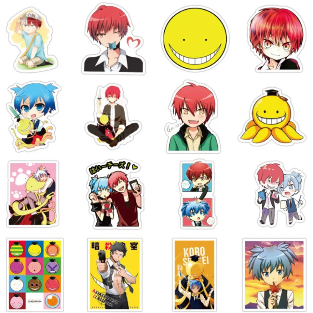 50PCS Japanese Anime Assassination Classroom Doodle Stickers Perfect for Laptops, Phone Cases, Water Bottles, Skateboards, Stationery Boxes Exquisite Creative Desktop Decor Decals