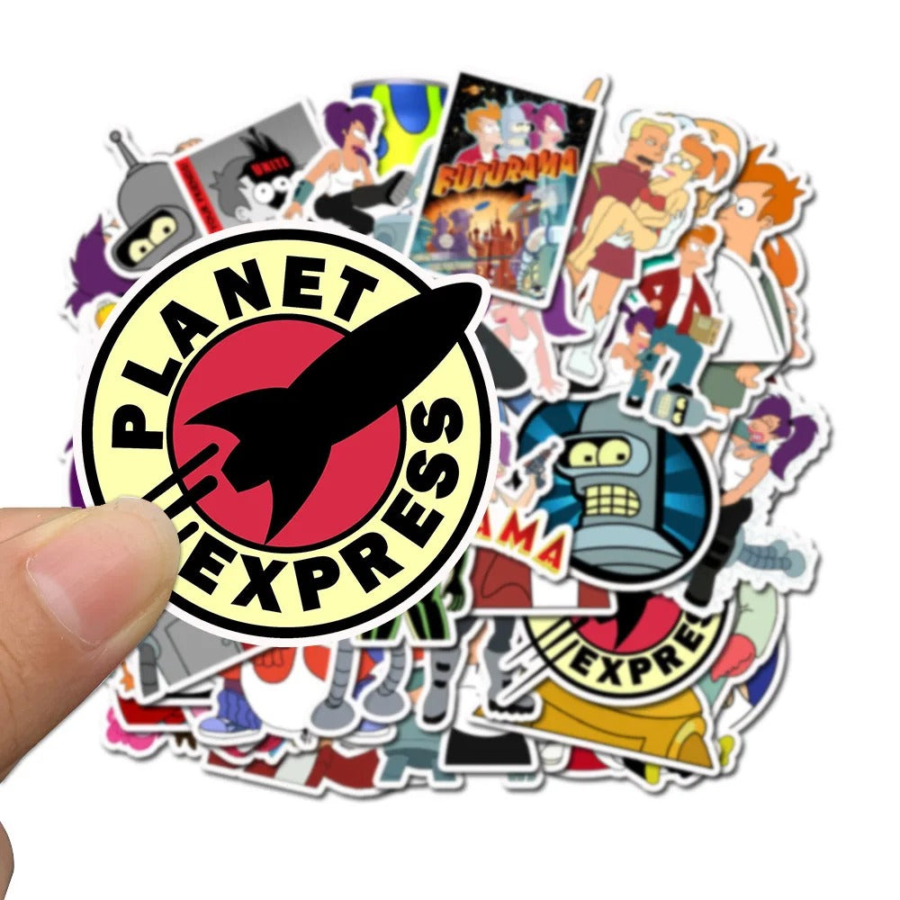50PCS Cartoon Anime Fly Out Future Graffiti Stickers Exquisite Cartoon Character Decorative Decals Suitable for Skateboards, Water Bottles, Helmets, Guitars, Stationery Boxes, and Desktops