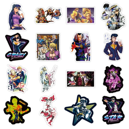 50PCS Japanese Anime JOJO's Bizarre Adventure Doodle Stickers Suitable for Skateboards, Laptops, Phone Cases, Water Bottles, Stationery Boxes Decorative Decals