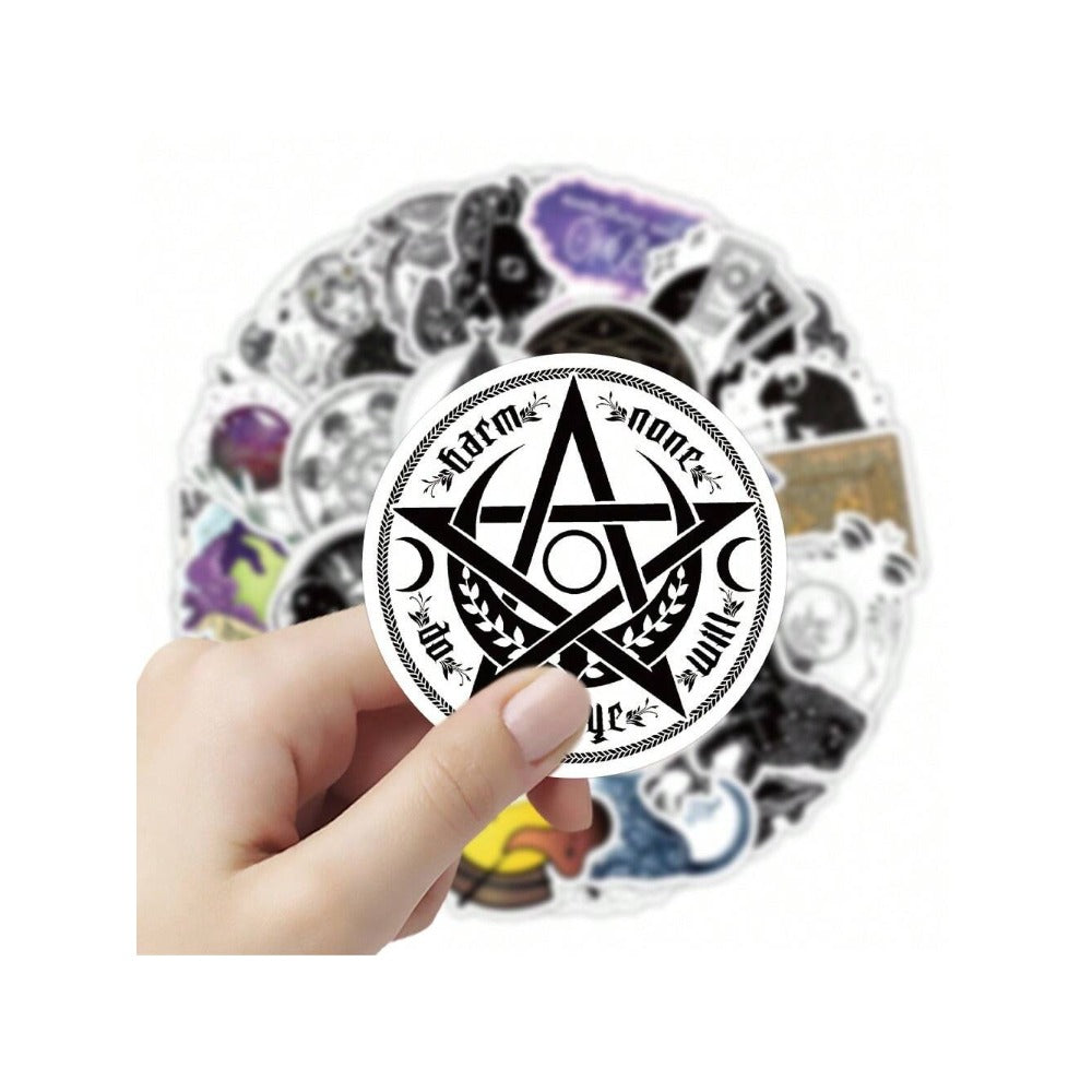 50PCS Cartoon Mystery Astrology Doodle Stickers Exquisite, Fashionable, Creative DIY Journal Decorations Suitable for Skateboards, Laptops, Water Bottles, and Stationery Cases