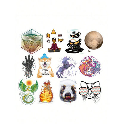 50PCS Cartoon Animal Dazzling Color Graffiti Stickers Exquisite, Fashionable, Creative DIY Journal Decals Suitable for Water Bottles, Helmets, Skateboards, Pencil Cases, and Desktops