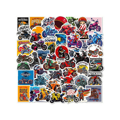 50PCS Cartoon Dirt Bike Graffiti Stickers Exquisite, Stylish, Creative DIY Decorative Decals Suitable for Laptops, Suitcases, Guitars, Stationery Boxes, and Desktops