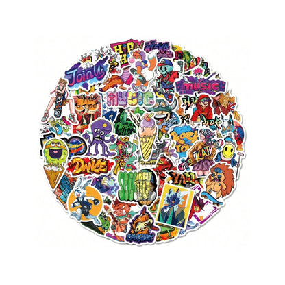 50PCS Street Graffiti Series Stickers Exquisite, Fashionable, Creative DIY Decorative Decals Suitable for Refrigerators, Guitars, Water Bottles, Helmets, Skateboards, Stationery Boxes, and Desktops