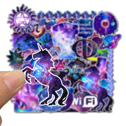 35PCS Starry Sky Cartoon Animal Doodle Stickers Perfect for Suitcases, Skateboards, Guitars, Water Bottles, Pencil Cases Exquisite DIY Desktop Decor Decals