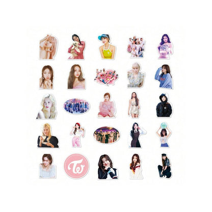 50PCS Popular Korean Girl Group TWICE Graffiti Stickers Perfect for Suitcases, Laptops, Skateboards, Water Bottles, and Journals Exquisite DIY Creative Decorative Decals