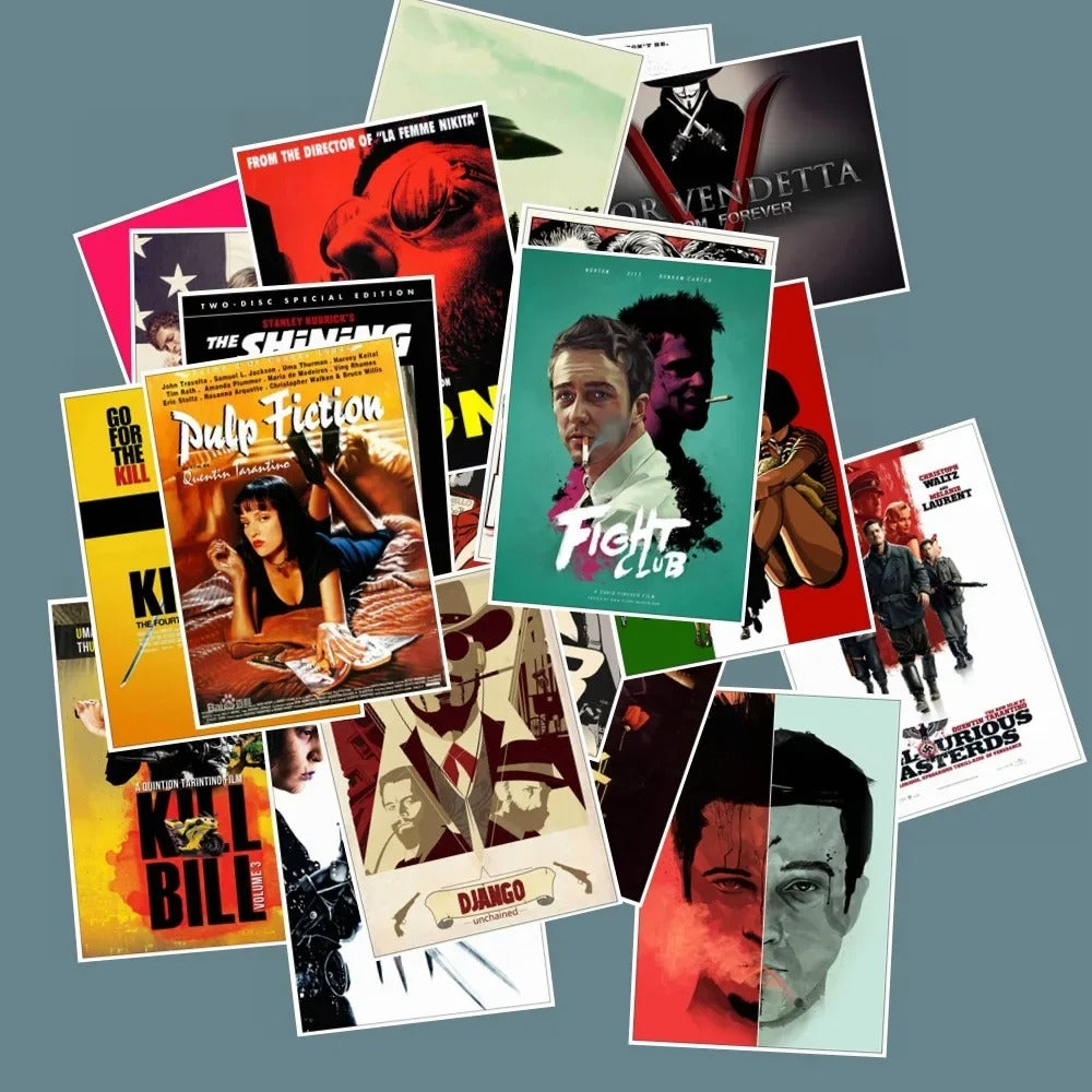 25-Piece Classic Movie Poster Series Doodle Stickers Perfect for luggage, phone cases, water bottles, skateboards, pencil cases, and desktop decorations.