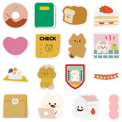 50PCS Classic Cartoon Cute Bear Rabbit Gummy Candy Doodle Stickers Exquisite Fashion Creative DIY Decorative Sticker Decals for Notebooks Suitable for Cups, Helmets, Skateboards, Pencil Cases, and Desktops